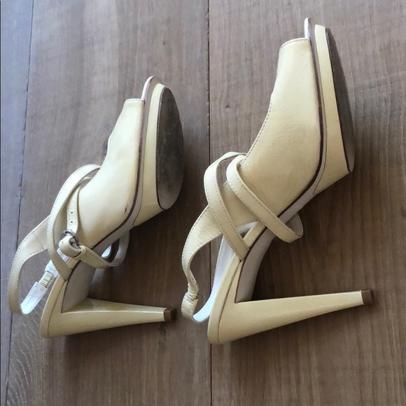 Jill Stuart Cream Leather Sandals Size 8 1/2 M - Picture 7 of 7